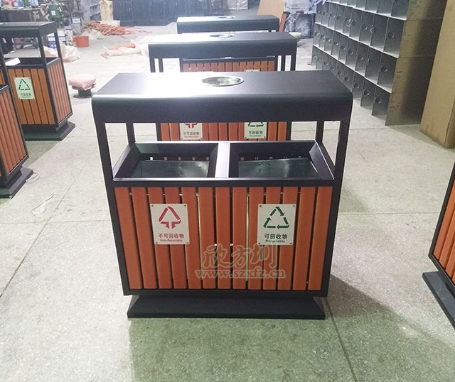 天津更新鋼木垃圾箱、細微之處盡顯文明