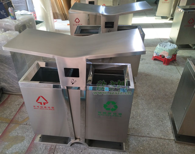 不銹鋼分類(lèi)環(huán)保垃圾桶欣方圳廠家批量生產(chǎn)圖