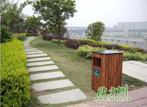 上海普陀最好的戶外鋼木垃圾桶，貨比三家只選欣方圳