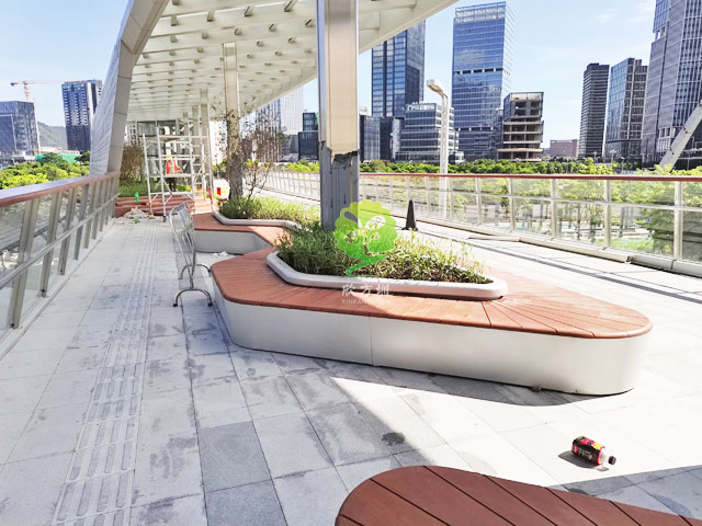 不銹鋼花池坐凳美化深圳前?？缃止珗@G9天橋城市戶外景觀