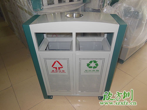 戶外環(huán)保，首選欣方圳戶外沖孔全鋼垃圾桶