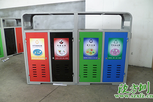 尊重客戶，欣方圳為清遠(yuǎn)市定做鋼板分類垃圾桶