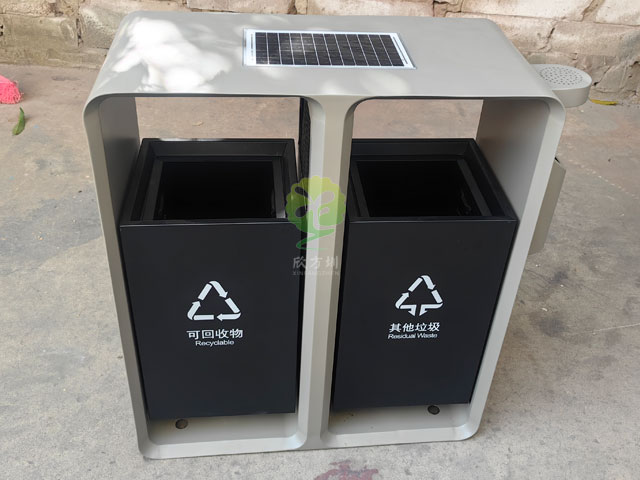 太陽(yáng)能滅蚊燈垃圾桶智慧城市戶外滅蚊不銹鋼果皮箱