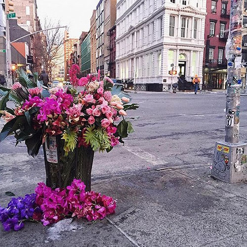 用鮮花，他把紐約的垃圾桶都變成了花瓶